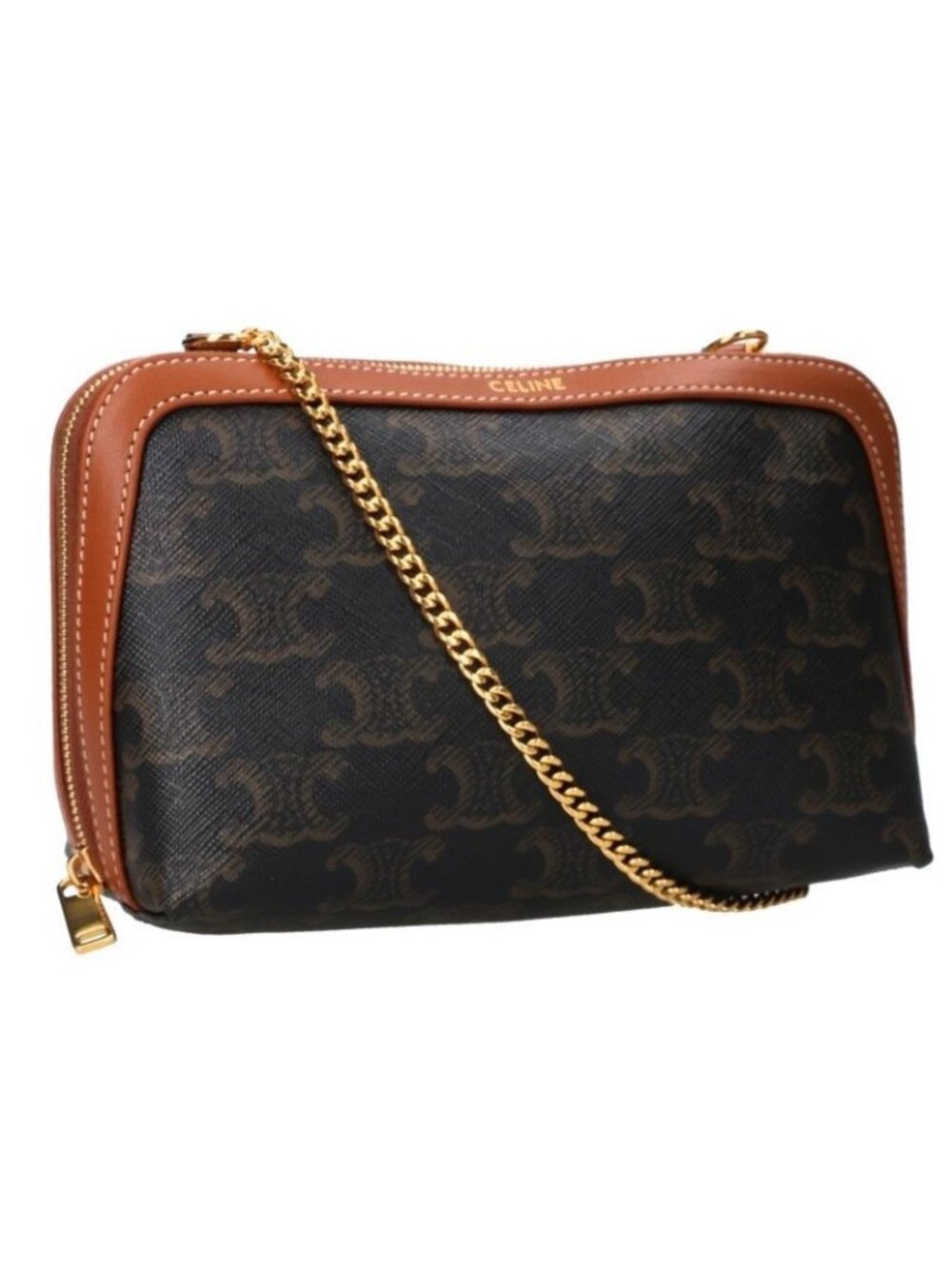 Celine Triomphe Canvas Chain Clutch